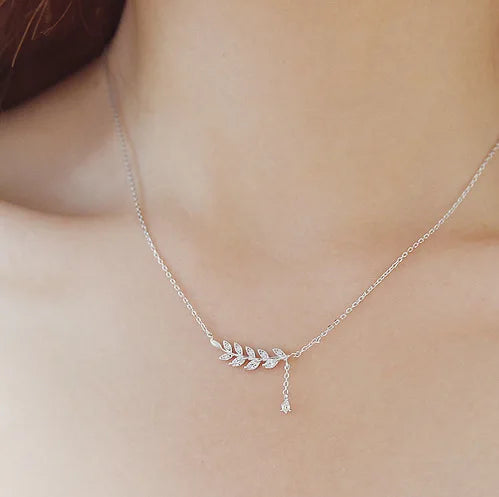 Naszyjnik Cristal Leaf · Srebro 925