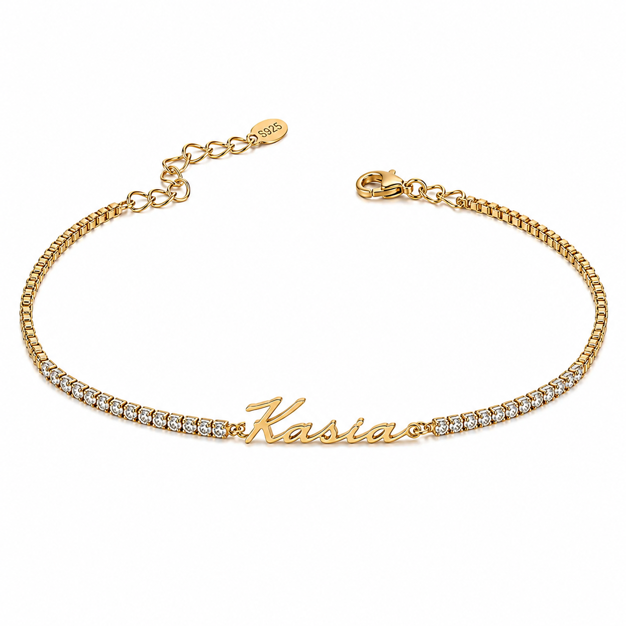 Personalizowana Bransoletka Beshine z Imieniem  ·  Cyrkonie