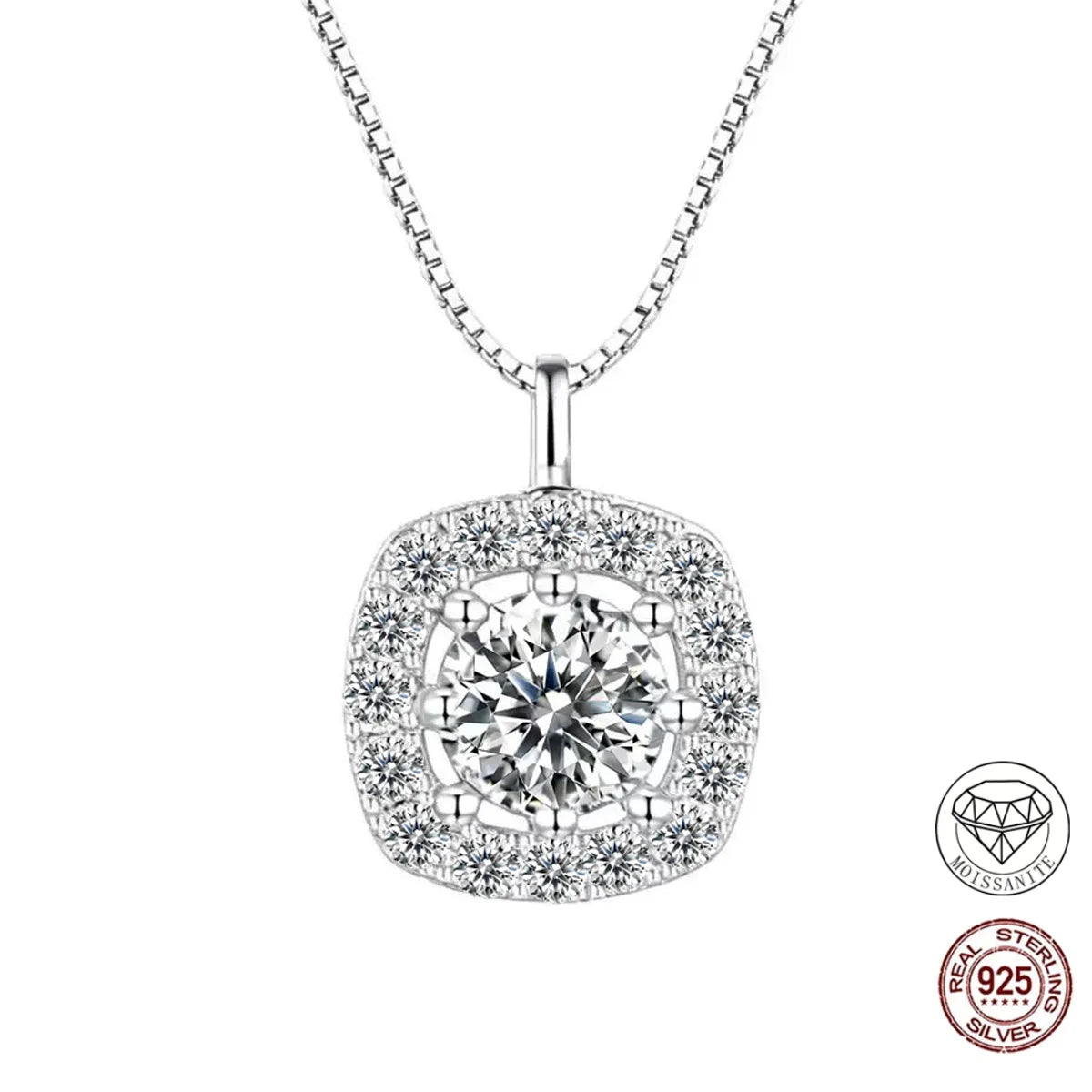 Naszyjnik SAVIER MOON  · Moissanit VVS · Srebro 925 · Brilliance cut