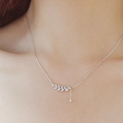 Naszyjnik Cristal Leaf · Srebro 925