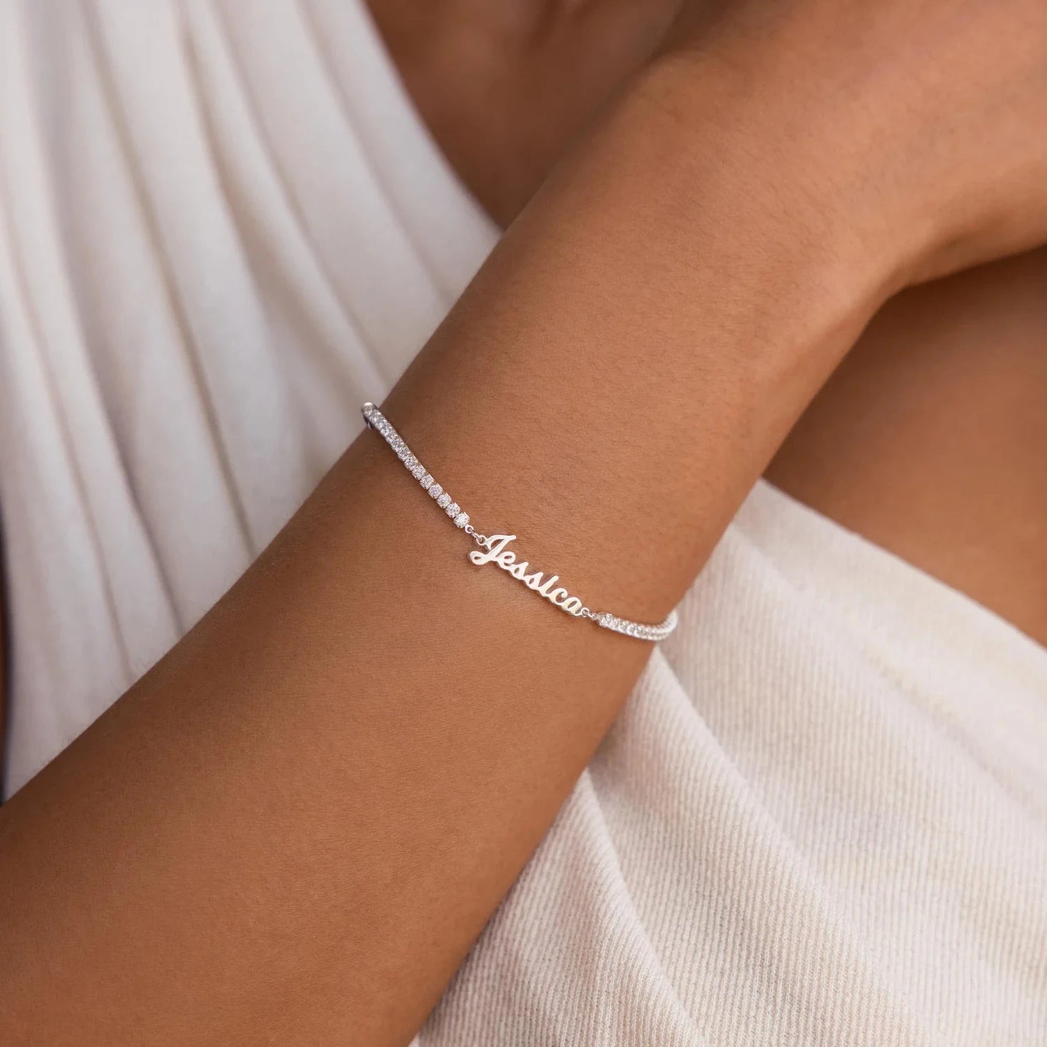 Personalizowana Bransoletka Beshine z Imieniem  ·  Cyrkonie