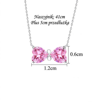 Naszyjnik Pinky Love — Kokarda z Cyrkoniami · Srebro 925