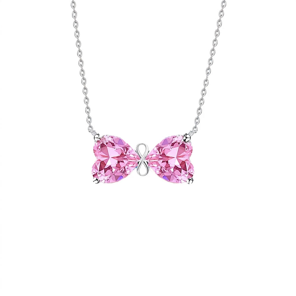 Naszyjnik Pinky Love — Kokarda z Cyrkoniami · Srebro 925